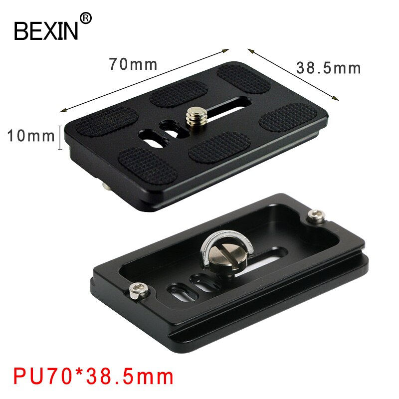 BEXIN long Camera tripod quick release plate quick shot clip bracket camera mount plate for dslr camera tripod with 1/4 screw: pu70x38.5mm