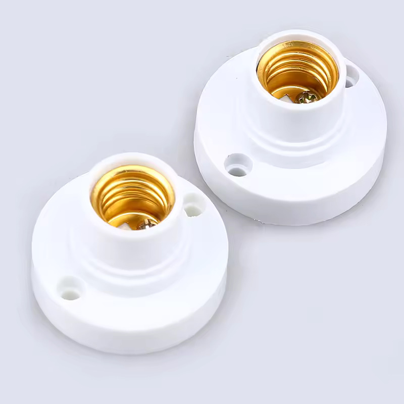 Base de soporte de bombilla D76cm E27, casquillo de luz de tornillo D118mm, portalámparas blanco de plástico para colgante LED incandescente, ahorro de energía: Blanco