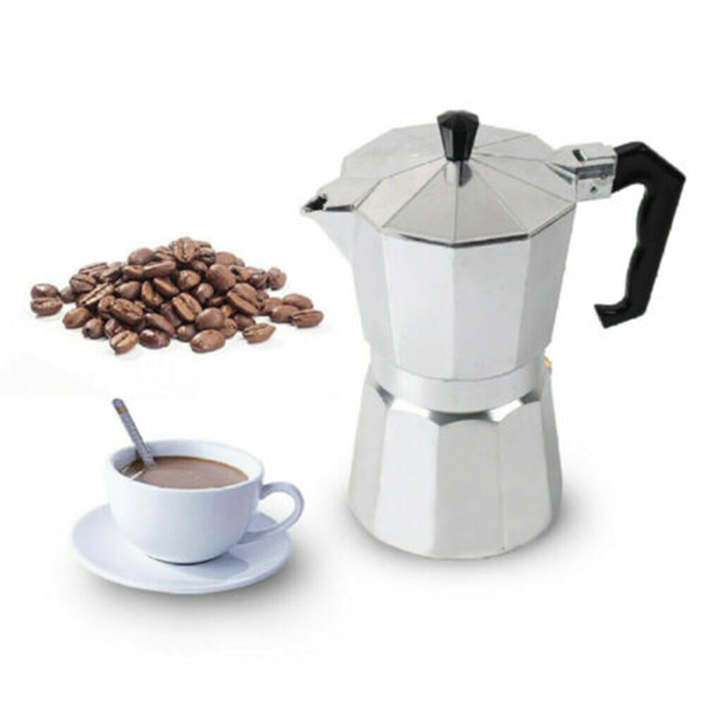 Italiensk espressobryggare kaffe moka kanna spis topp åttakantig aluminium kaffekanna  js22