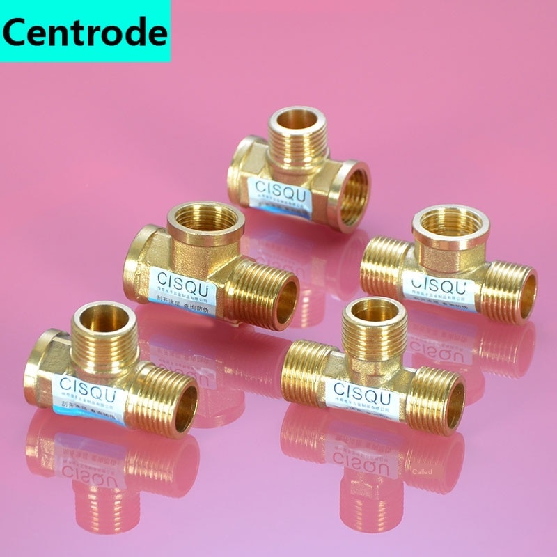 1/2 IN copper tee elbow inner and outer wire joint double inner wire direct outer tooth four-way gas solar water pipe fittings