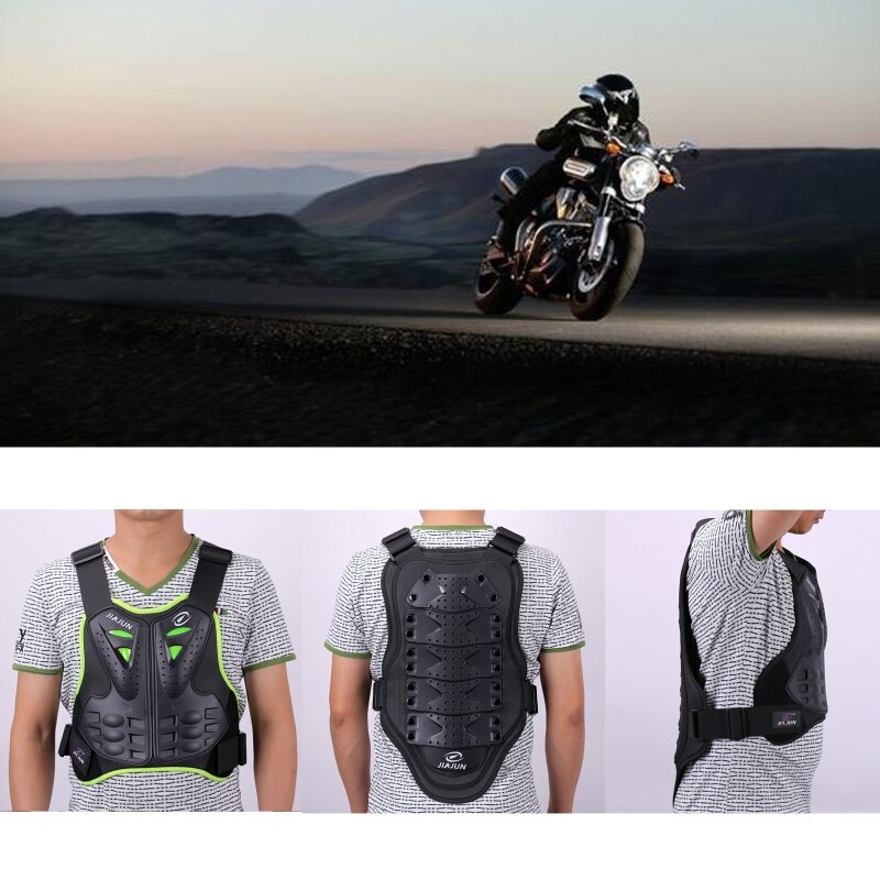 Adult Motorcycle Dirt Bike Body Armor Protective Gear Chest Back Protector Protection Vest for Motocross Skiing Skating: Green / M