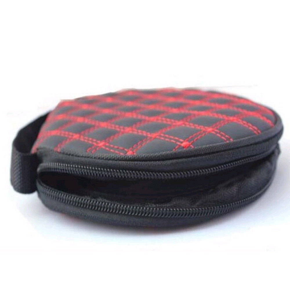 Portable Round Zippered Car/Home 20 CD DVD VCD Disc Holder Wallet Storage Bag Case Organizer: Black Red