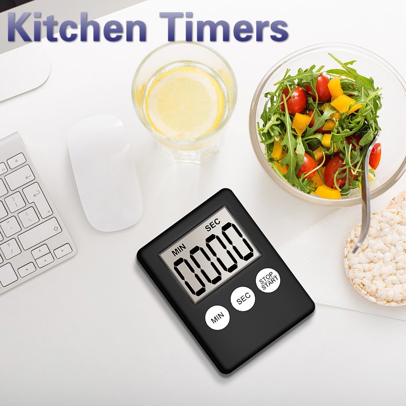 Gadget de cocina pantalla Digital LCD delgada Temporizador de cocina cuadrado alarma con cuenta atrás cronómetro de sueño reloj Temporizador