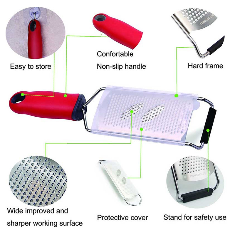 Multifunctional Cheese Grater Stainless Steel Garlic Ginger Lemon Grating Zester Cheese fruit Grater Utensil Wide Plate