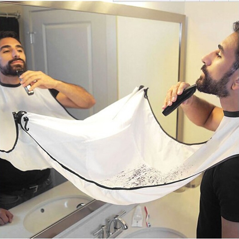 Babero de afeitado de barba impermeable para hombre, delantal de corte de pelo, Kit de aseo, afeitadora, accesorios de baño,