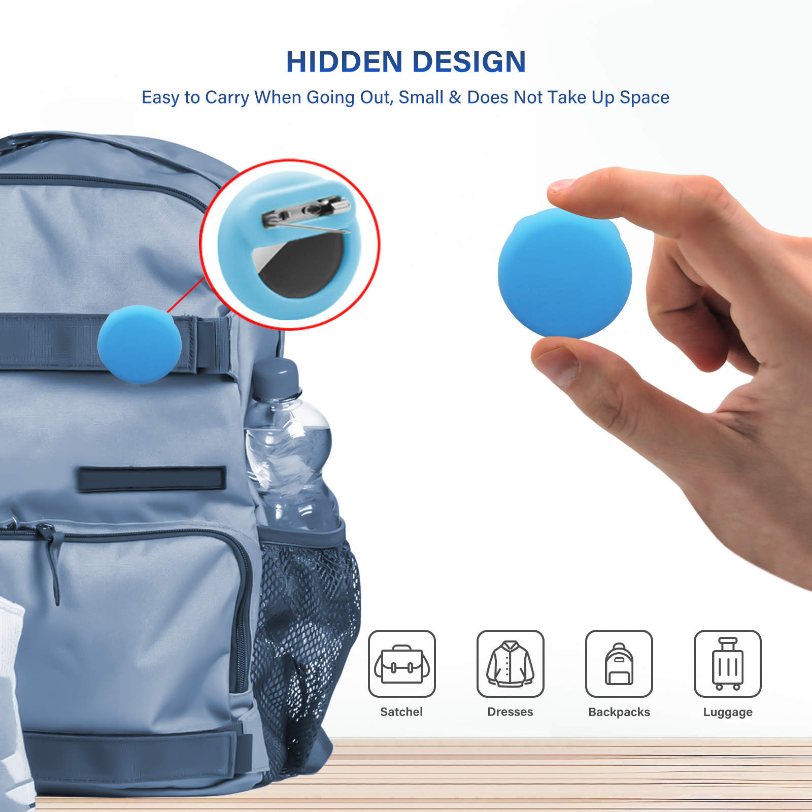 Airtag skjult beskytter cover silikone tracker etui airtag anti-mist holder med usynlig til børn, ældre, bagage, tøj