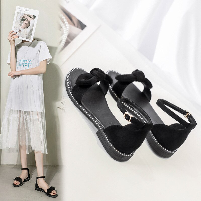 Skor dam bowknot sandaler sommar gladiator bohemia sandaler dam sommar strandskor kvinnliga sandaler mujer sandalias mujer