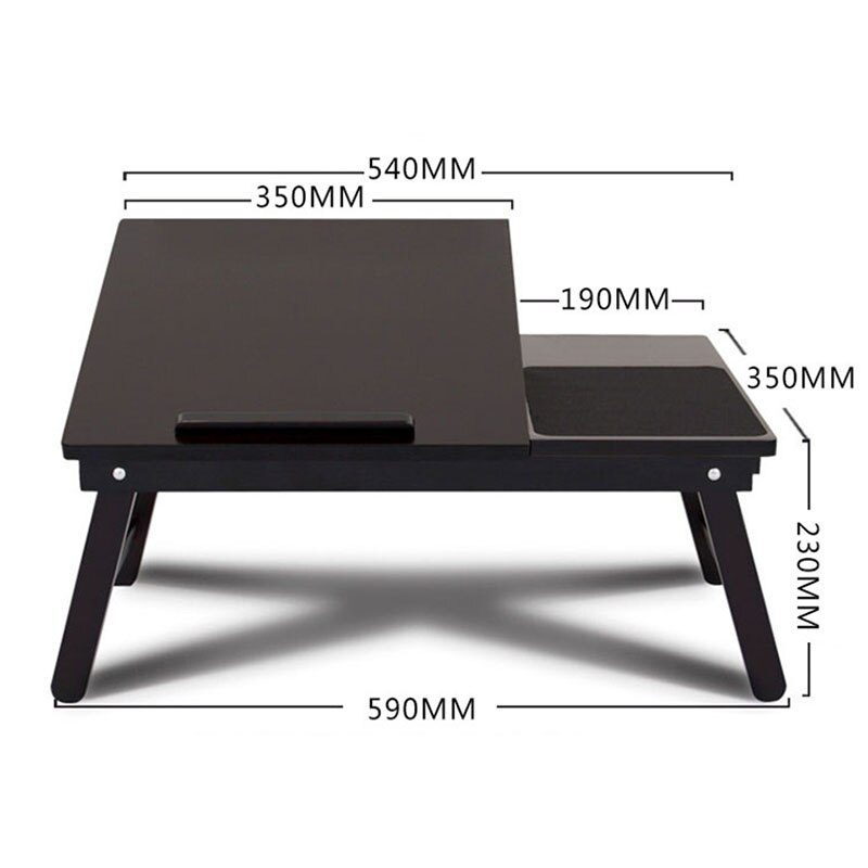 Wooden Laptop Table Home Computer Desk Students Dormitory Beds Folding Laptop Tables Computer Table Office Desk: black