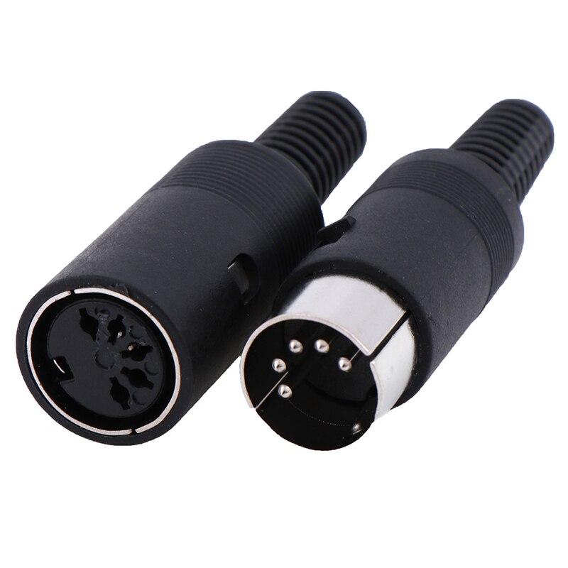 1pc hann/hun din plug socket-kontakt 3/4/5/6/7/8- pins chassiskabelmontering chassiskabelfeste med plasthåndtak