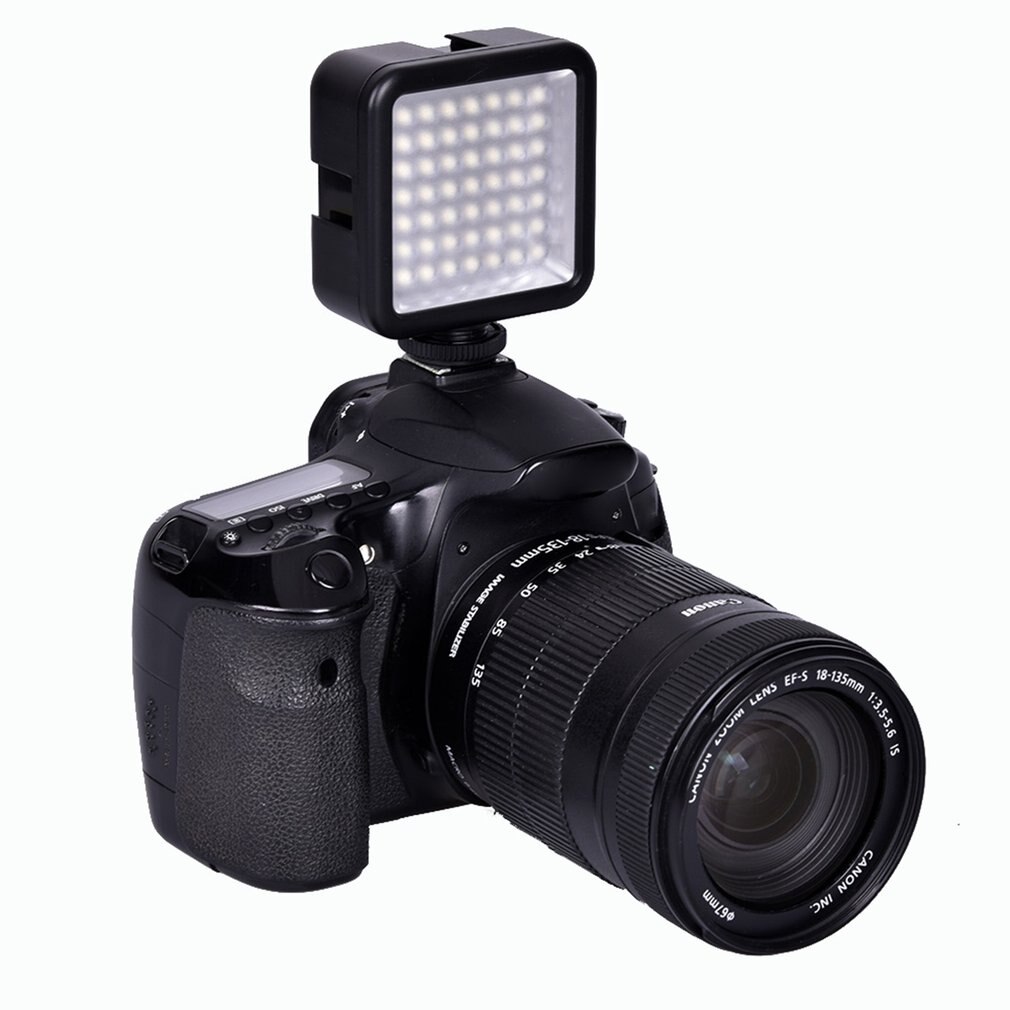 Flash Mini Pro Led-49 Video Licht 49 Led Flash Light Voor Dslr Camera Camcorder Dvr Dv Camera Licht zwart
