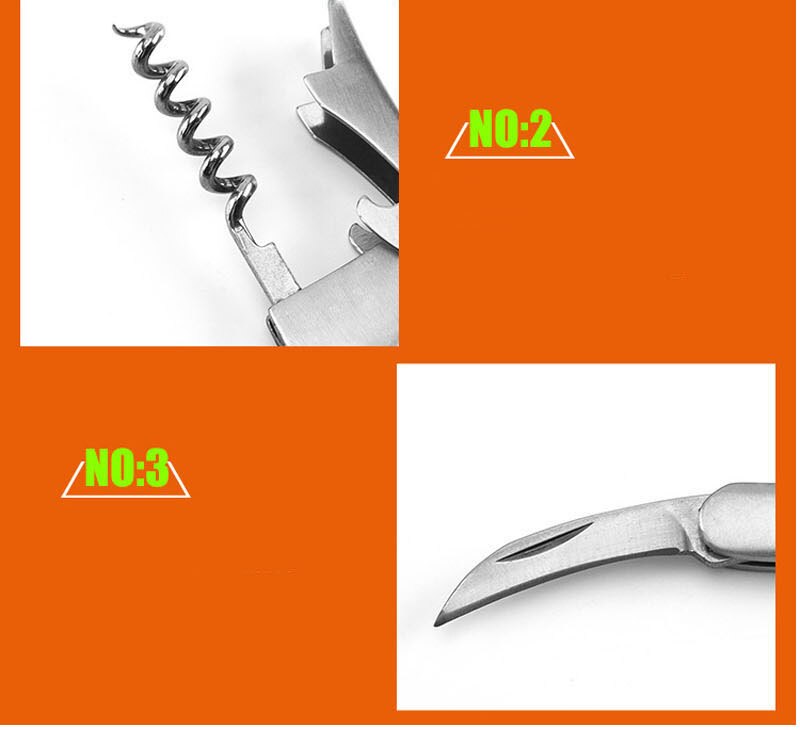 rvs Handvat Professionele Wijn Opener Multifunctionele Draagbare Schroef Corkscrew Wijn Flesopener Cook Tool