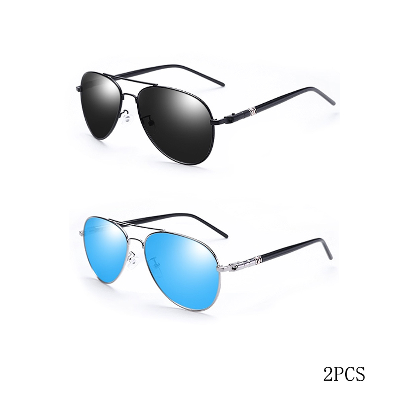 Gafas de sol polarizadas para hombre y mujer, gafas de sol reflectantes de colores, gafas de sol para conducir, lentes piloto unisex Uv400: Azul marino