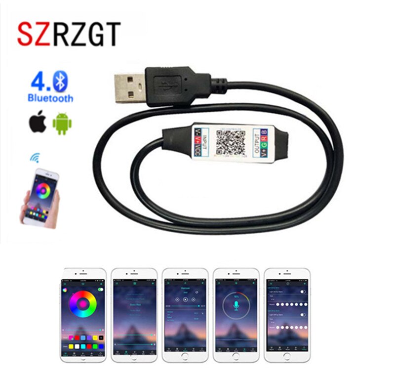 Mini RGB Bluetooth Controller USB 5V 12V 24V Music Bluetooth LED Controller Light Strip Controller For RGB LED Strip