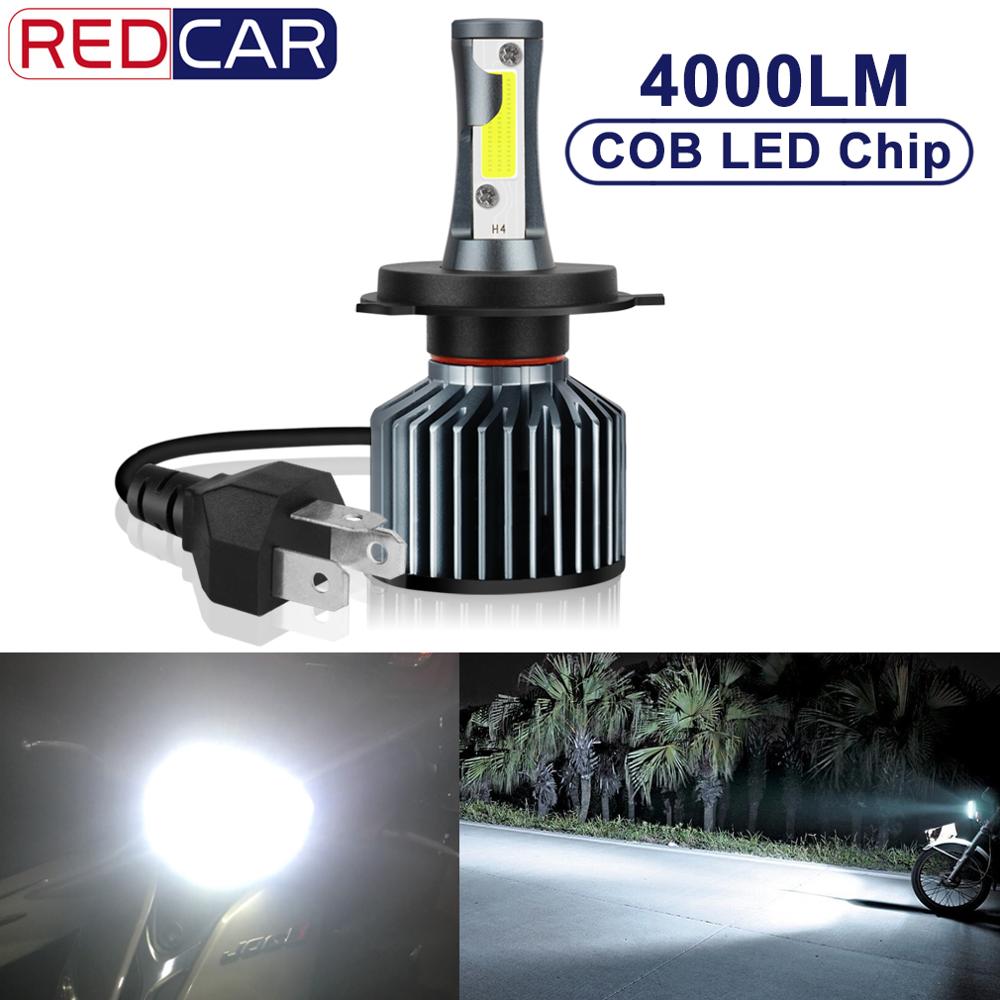 H4 motorsykkel frontlys led pære 35w 4000lm hi lo moto sykkel hodelykt lampe pære 6000k hvite kjørelys motorsykkel 12v