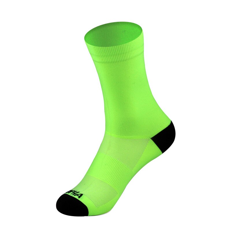 Bikein Professionele Fietsen Sport Sokken Ademend Racefiets Sokken Outdoor Sport Racing Fiets Sok Gratis Size Kousen Sokken: Green