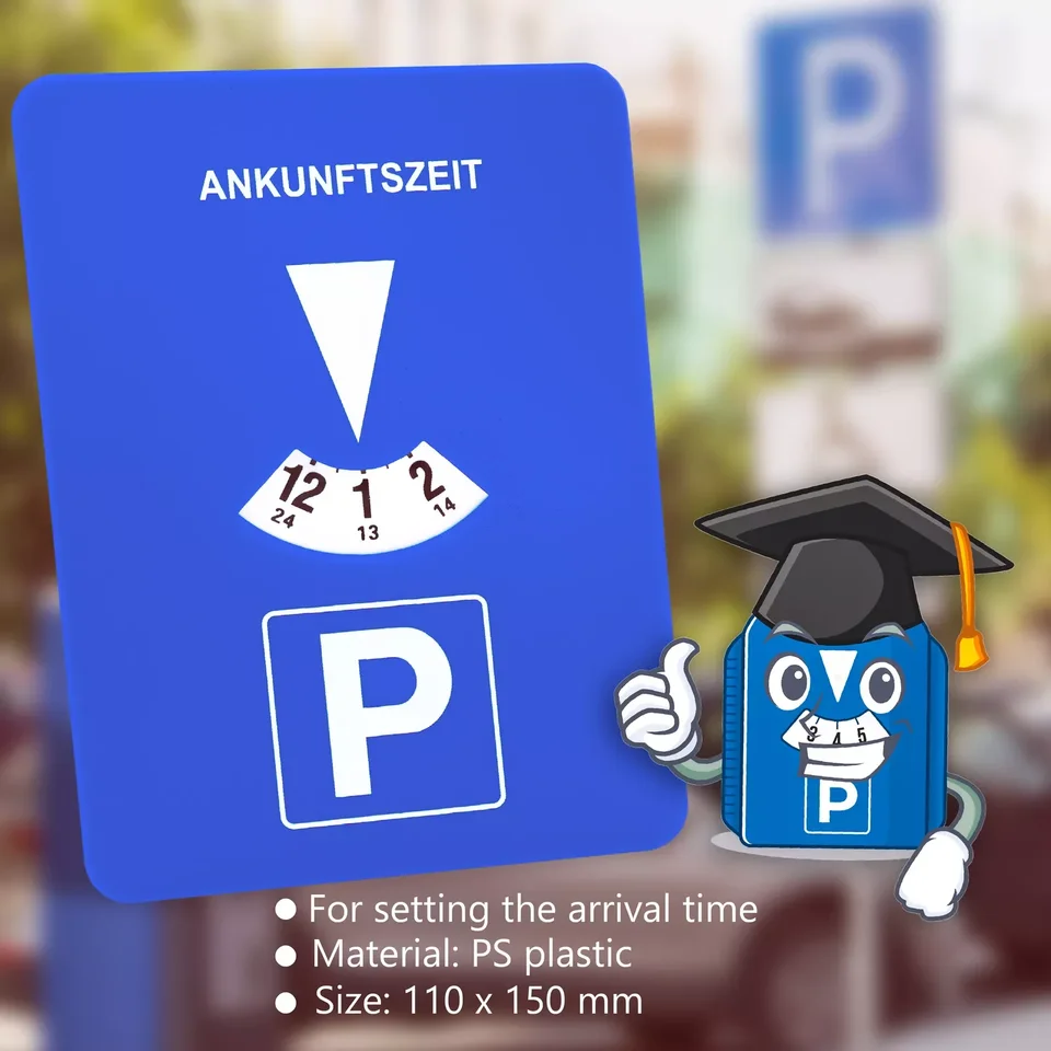 Blaue digitale Parktimer-Scheibe, tragbare Kunststoff-Autoparkuhr, , Zeitanzeige, Werkzeug für einfache Parkmanagement