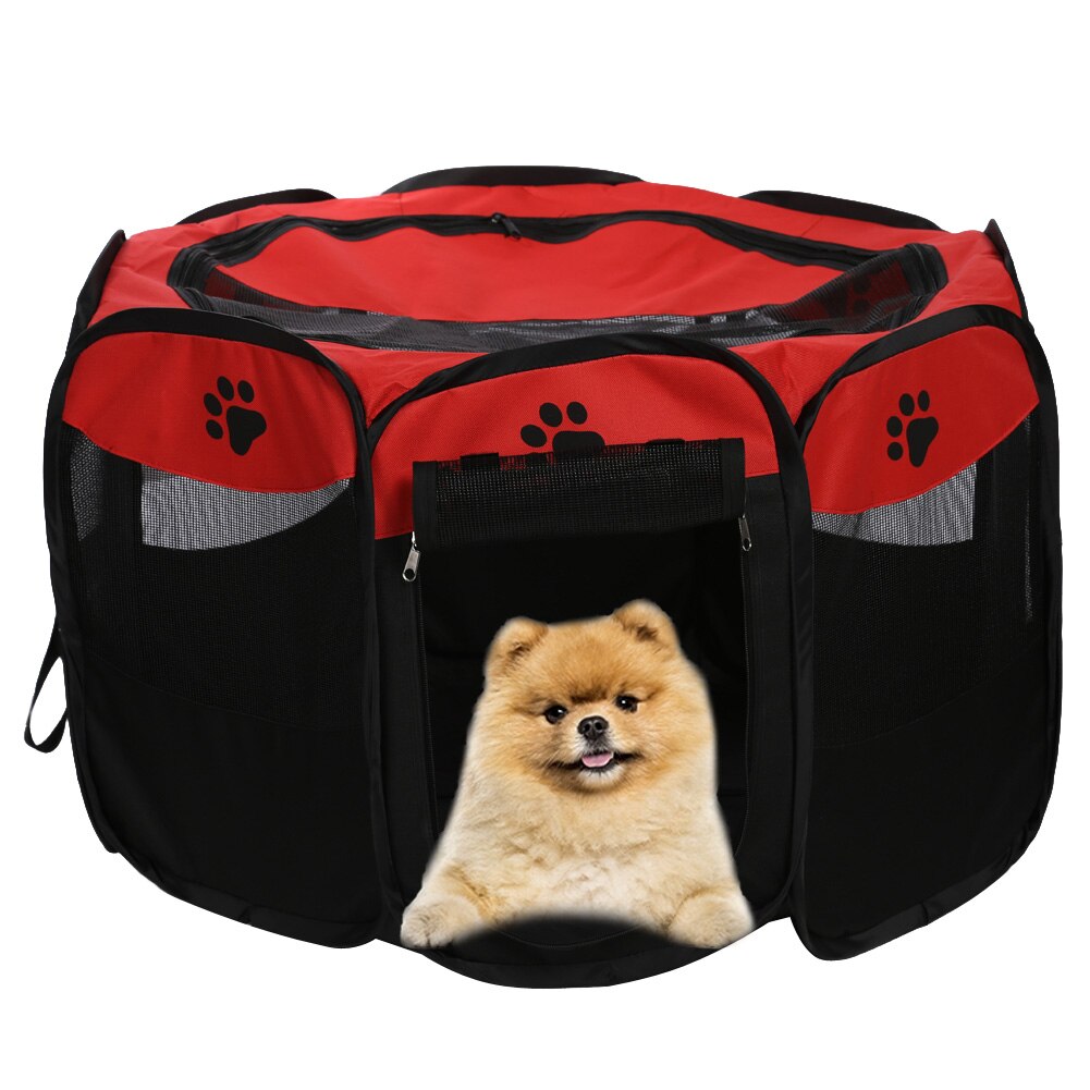 Garra impressão portátil dobrável pet cerca interior ao ar livre jogo seguro guarda playpen pequeno médio gaiola animal para gato cão