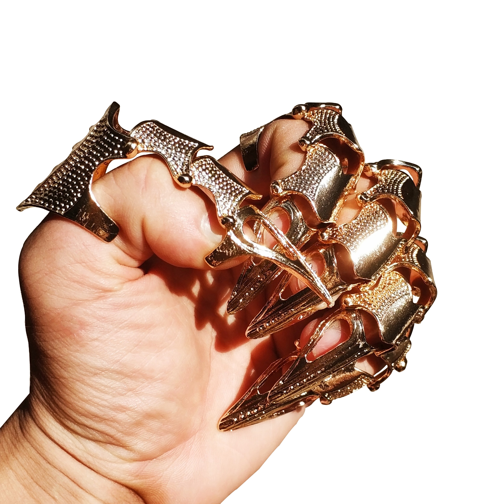 5 stks/partij Gothic Punk Scharnierende Knuckle Joint Volledige Vinger Spike Armor Ringen Claw Bulks Sieraden