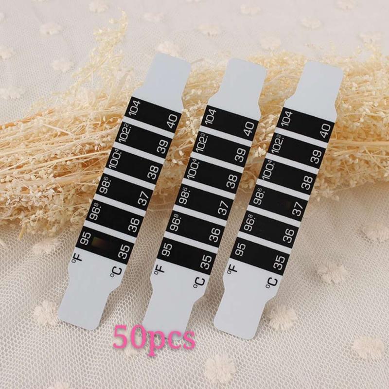 10pcs Baby Forehead Band LCD Color Changing Body Thermometer Test Temperature Sticker: 50pcs