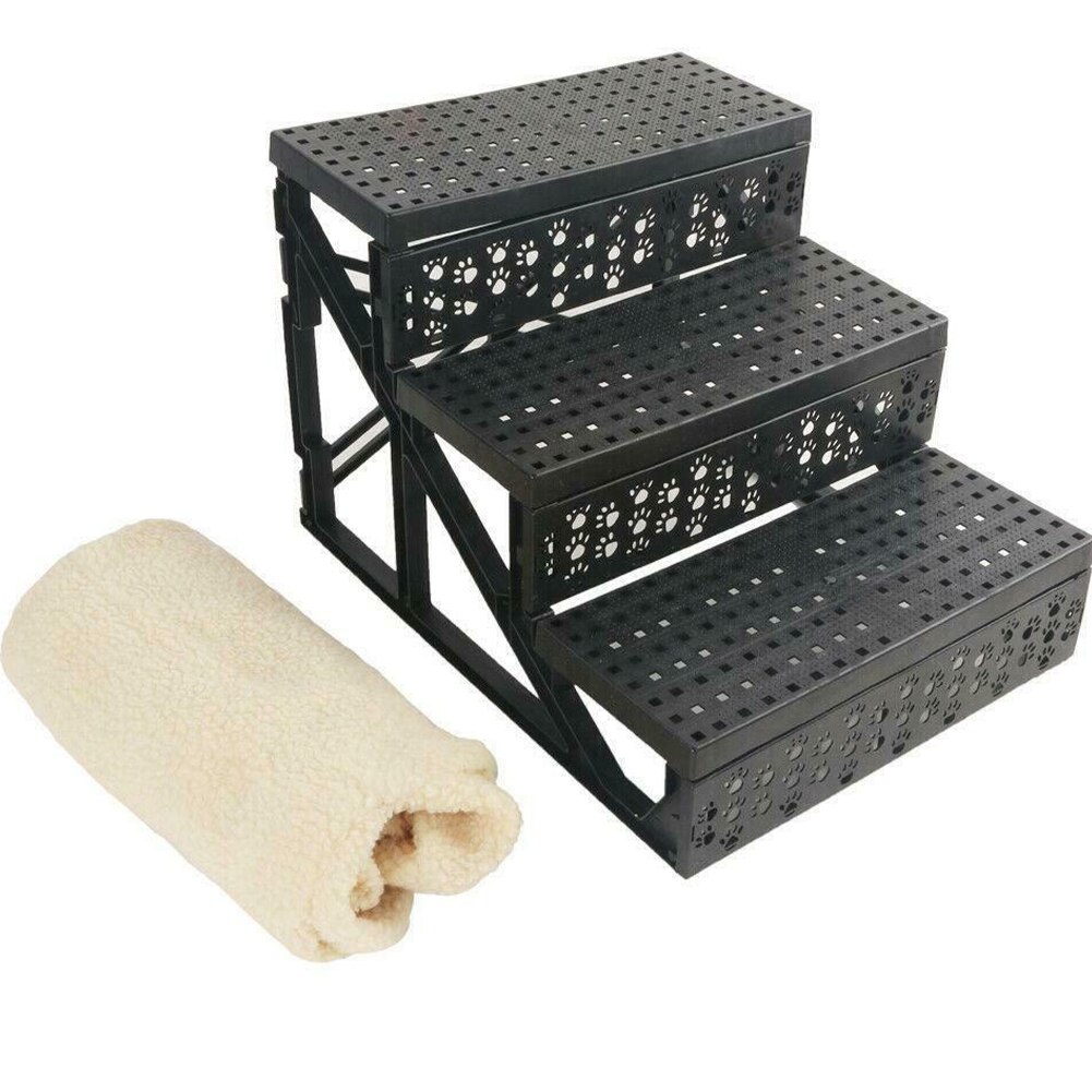 Dog House Dog Stairs Pet 3 Steps Stairs for Small Dog Cat Pet Ramp Ladder Anti-slip Removable Stairs