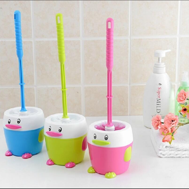 4 Colors Toilet brush Cartoon Toilet Cleaning Brush Personality Toilet Brush With Seat Set Combination