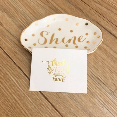20pcs/lot gold Blessing card message card Happy Birthday Merry Christmas Happy Year Love blessing greeting cards: Thank You