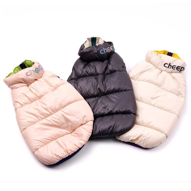 Parka per cani autunno/inverno nuovi vestiti per cani gilet a doppia faccia cappotto in cotone per animali domestici gilet senza maniche caldo tinta unita vestiti per animali domestici