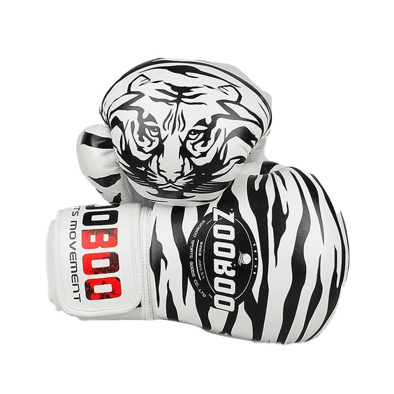 Guantes de boxeo profesionales de malla de Tigre, de cuero sintético, transpirables, con llama, Sanda Boxe, guante tailandés, caja Mma