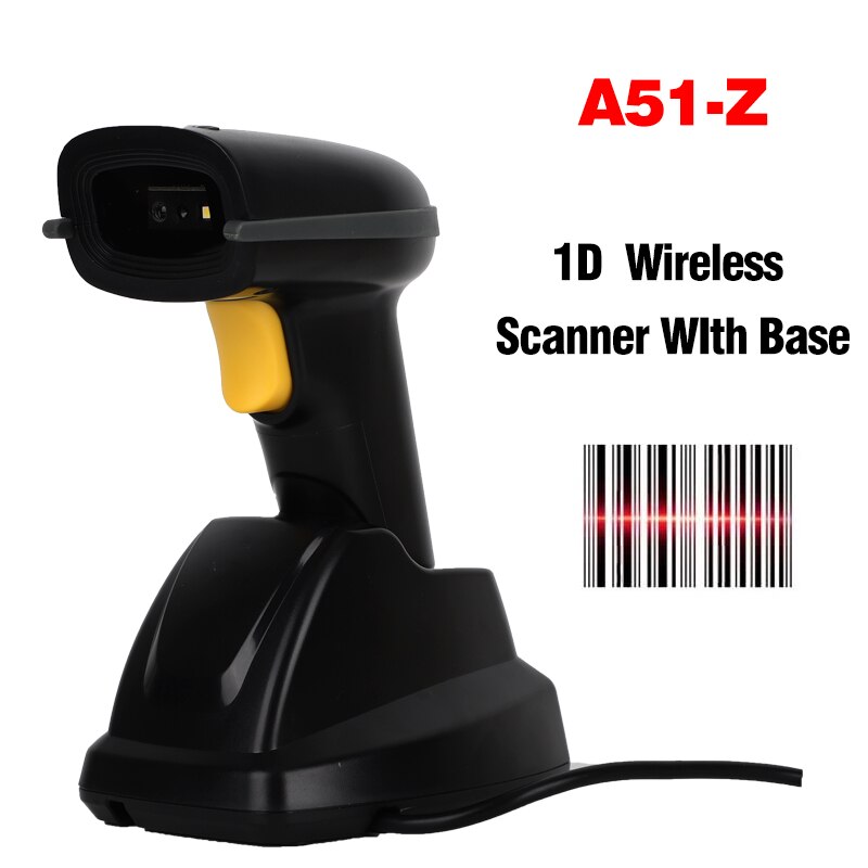 Handheld Wireless 1D 2D Barcode Scanner QR Bar Code Reader Bluetooth-compatible 2.4G USB Wired Scan with Stand For IOS Android: 1D With Base