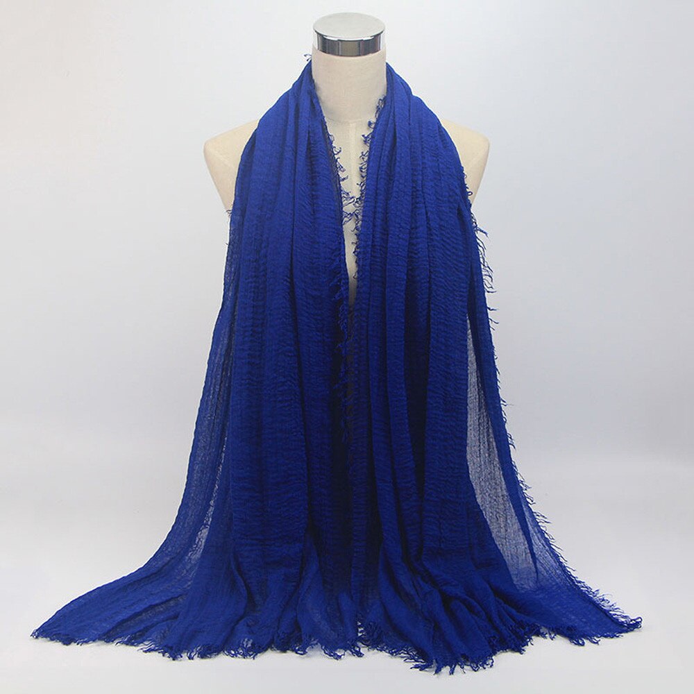 women solid Premium Viscose Maxi Crinkle Cloud Hijab Scarf Shawl Soft Islam Muslim solid color soft women scarf #924