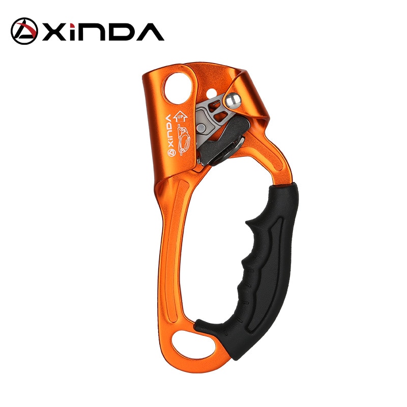 XINDA Outdoor Sports Rock Climbing SRT Right Hand Ascender Device Mountaineer Handle Ascender Climbing Rope Tools: Right Orange