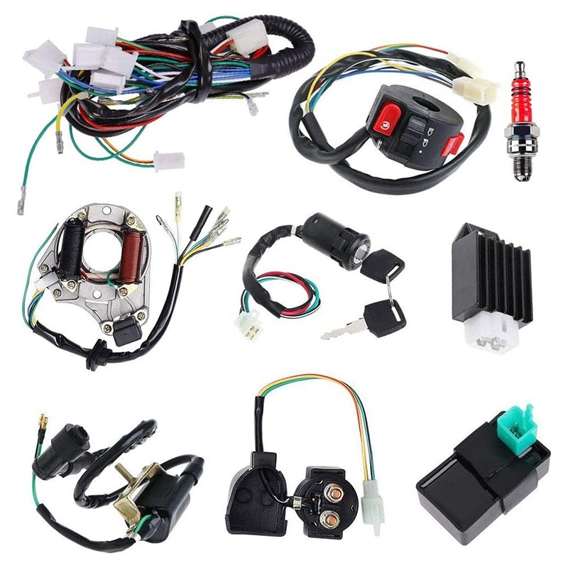 Electrics Stator Coil CDI Wiring Harness Solenoid Relay for 4Stroke ATV 50Cc 70Cc 110Cc 125Cc Pit Quad Dirt Bike Go Kart: Default Title
