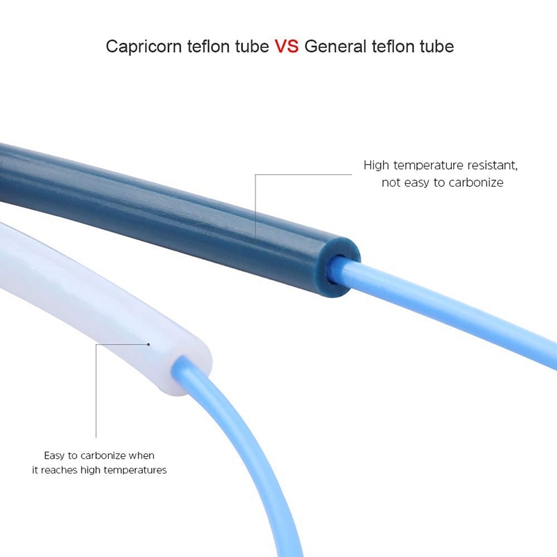 A tubulação de capricorn ptfe bowden xs series 2m e cortador do tubo para o filamento da impressora 3d 1.75mm com encaixe pneumático