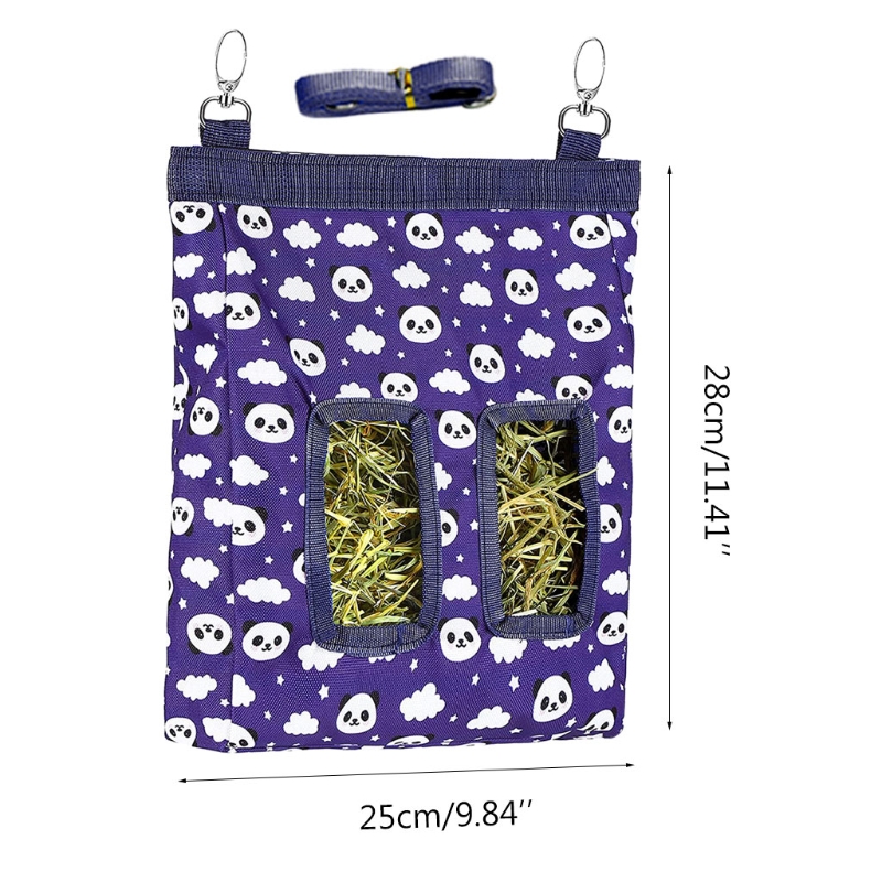 Mangiatoia di fieno appesa sacchi di fieno di coniglio borsa impermeabile per piccoli animali domestici