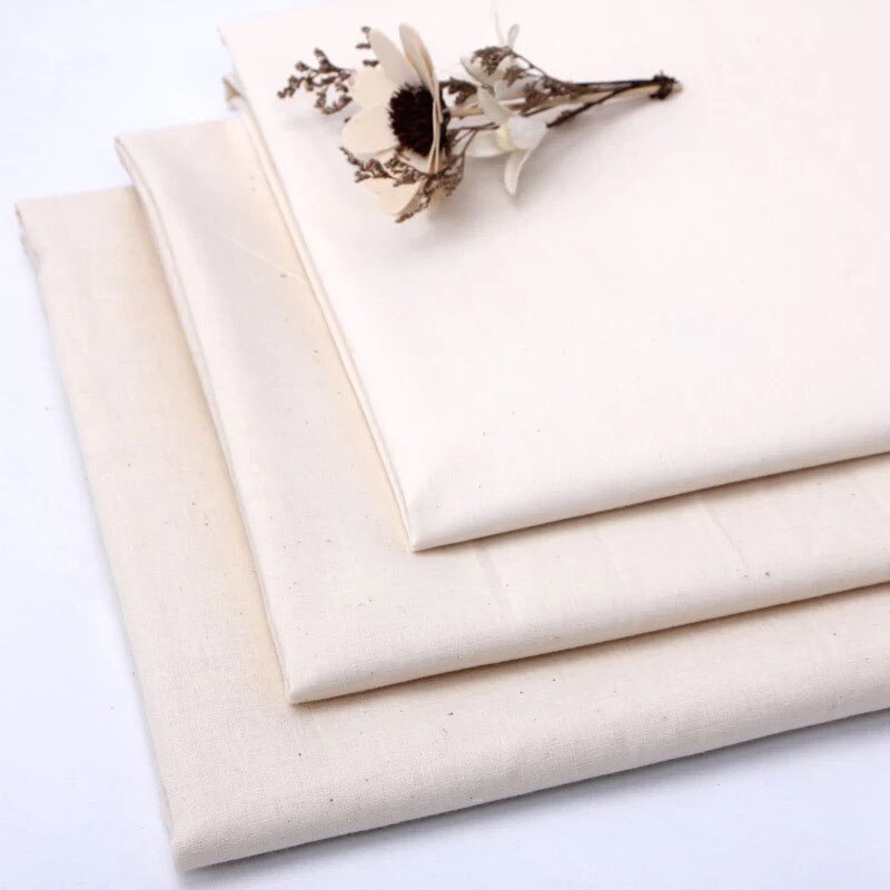 Vintage Solid Cotton Lining Fabric Plain White Cotton Fabric Texture Cotton Polyester Blend Fabric By the meter