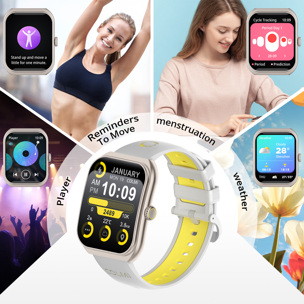 COLMI P86 1.93 "AMOLED Smartwatch Uomo saluto gestore Chiamata Bluetooth IP68 Orologio intelligente impermeabile da donna per telefono Xiaomi iOS