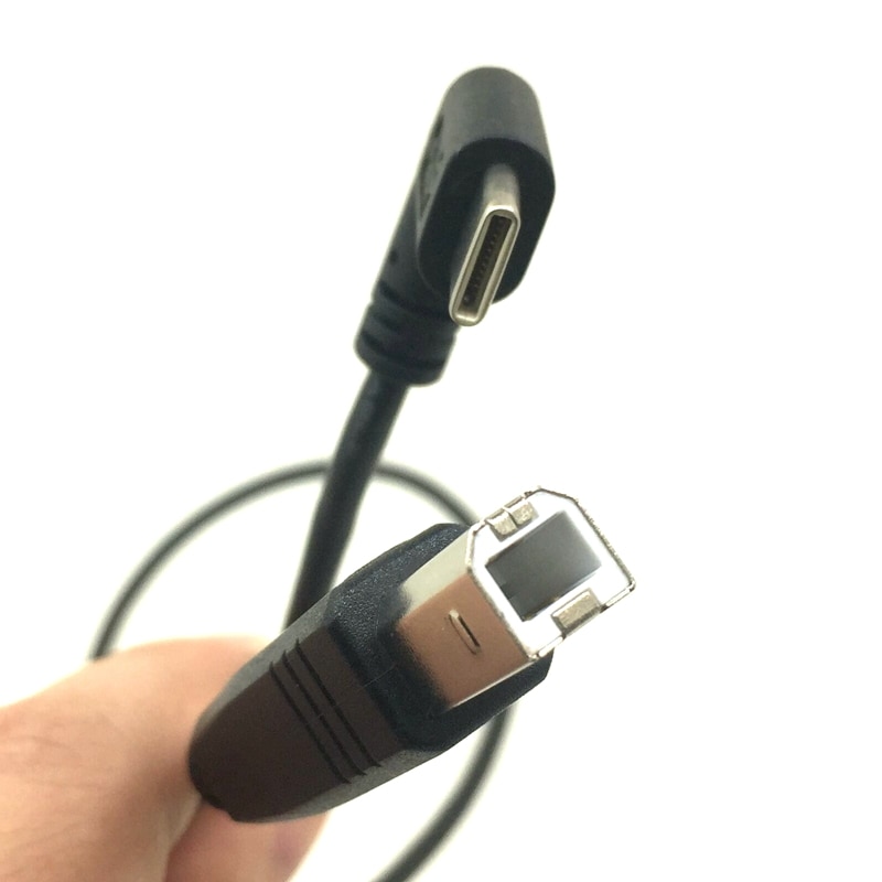 50 cm Elleboog schuine USB-C USB 3.1 type-c Type C Male Connector naar USB 2.0 B Type Man data printer Kabel 0.5 m