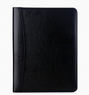 A4 office PU leather zipper portfolio folder document business executive padfolio classification: Black