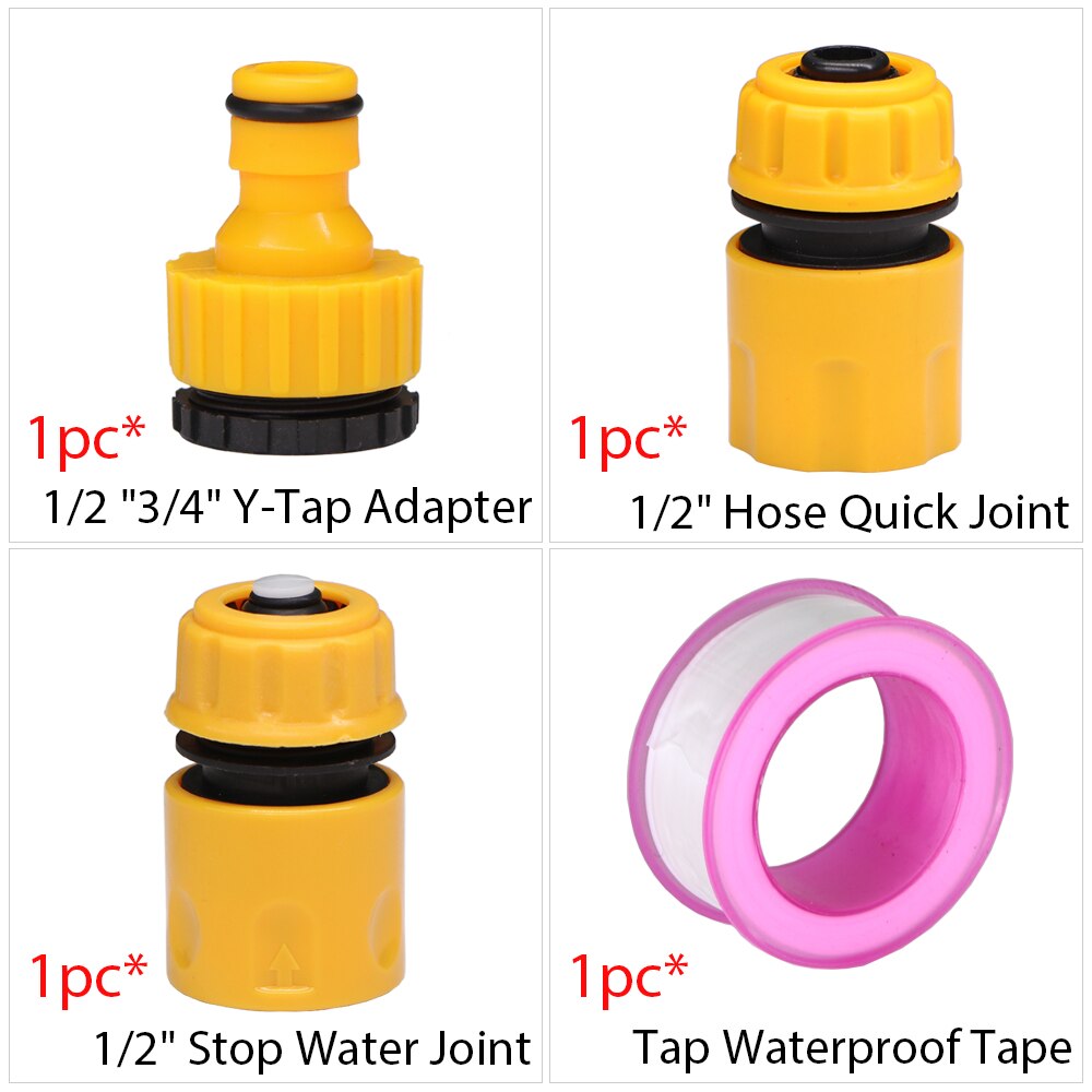 Trädgård droppbevattning vattenkran kopplingssats 1/2 " 3/4 " hangänga nippelskarv 4/7mm slang snabbadapter bevattningsverktyg: H