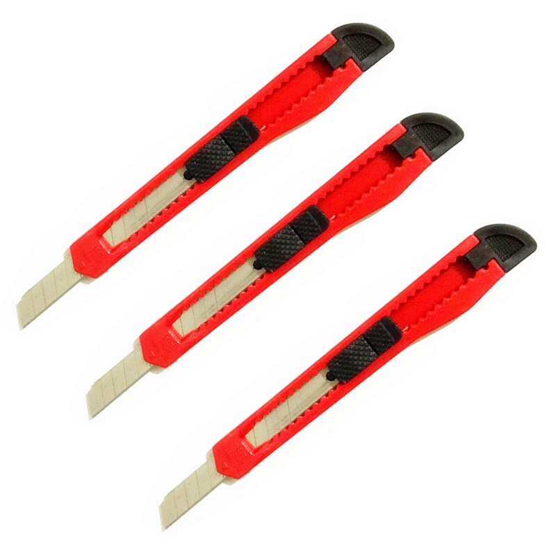 Snap Off Snap-off Blade Cutter Knife Paper Student Office Stationery Slide Art Box Package Open Craft Tool Handicraft Sharp: Red