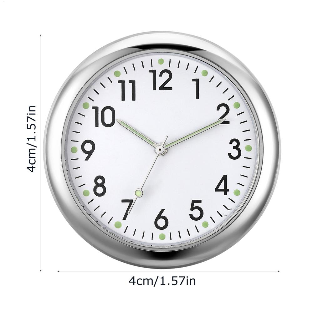 Autoklok Lichtgevende kleine analoge klok Stick-On Mini digitaal horloge Mechanica Quartz Klokken Auto Ornament Auto Auto-accessoires: WHITE