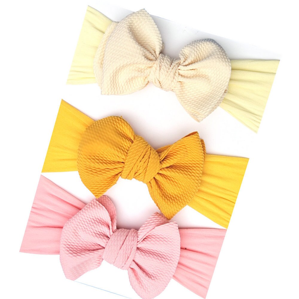 3 Pcs/Set Sweet Princess Baby Headband Flower Big Bows Kids Children Turban Hairbands For Girls Baby Girl Hair Accessories: style 17