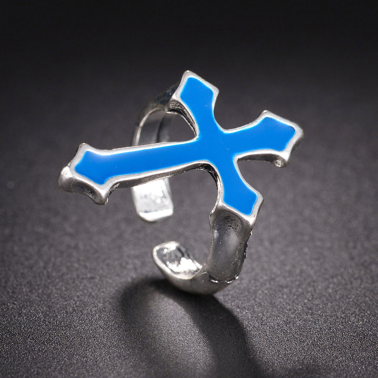 Bague croix noire Vintage pour femmes, gothique, Punk, Steampunk, jésus, pour hommes, fille et garçon, fête, bijoux masculins à la: Beige