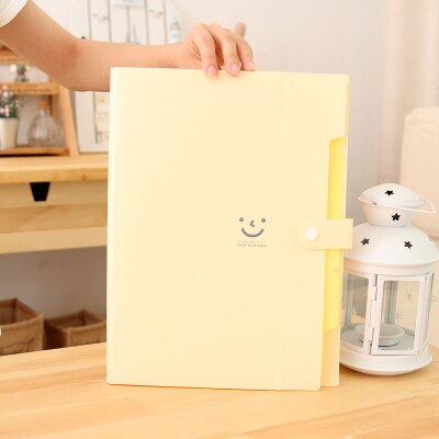 Simpatici documenti di prova per cartelle di file di sorriso A4 cartoleria per studenti multistrato di grande capacità: 3