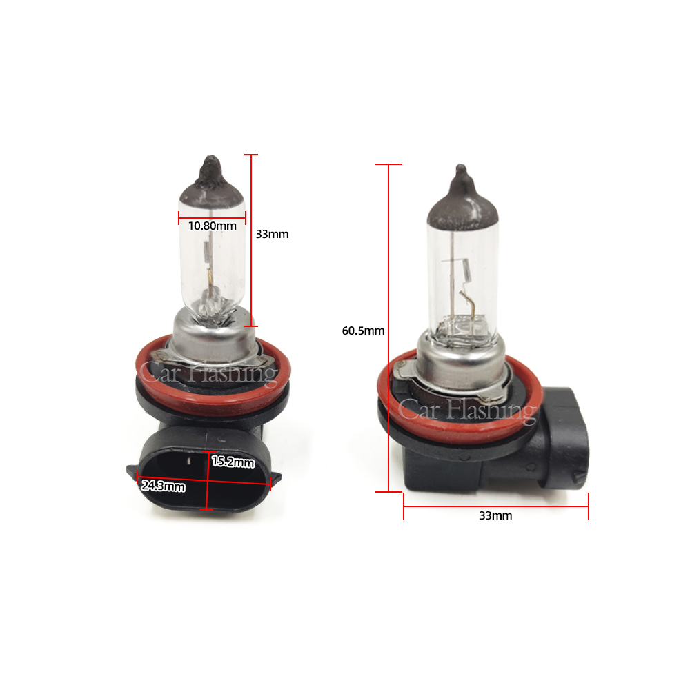 Bombilla halógena de 12v, 55w, H8, H11, 9006, 4300K, luz antiniebla de cristal de cuarzo para coche, bombillas halógenas para faros delanteros, luces antiniebla blancas