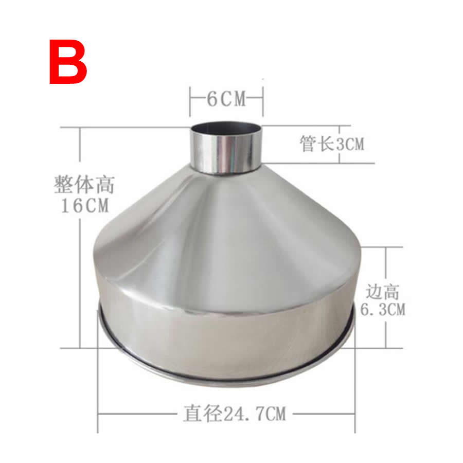 304 stainless steel large wide-bore large funnel grain food industrial refining machinery funnel 24 CM 28 CM