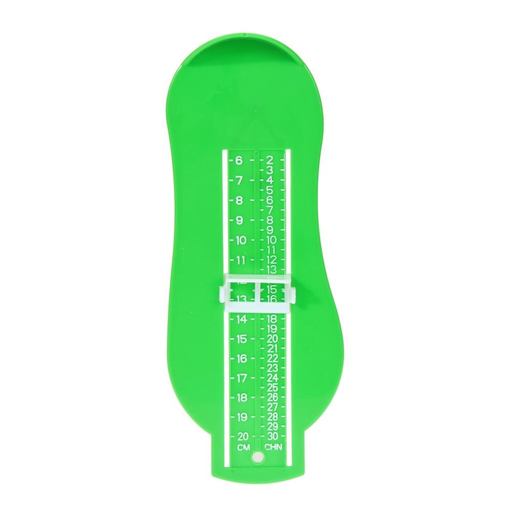 Børn baby pleje fod måle gauge sko størrelse måle lineal værktøj fittings baby børn fod baby sømtrimmer til børn: Grøn