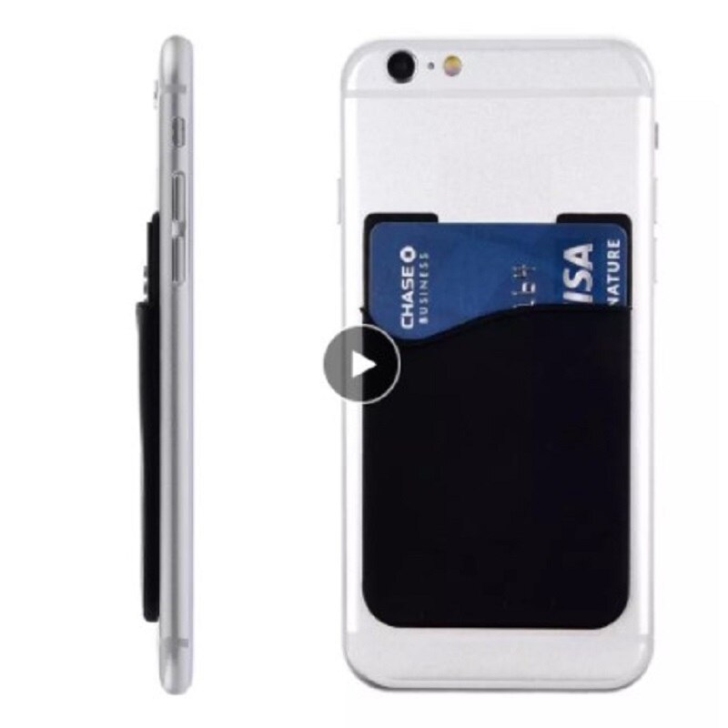 Funda trasera adhesiva para bolsa del teléfono móvil, funda de silicona para tarjetero, adhesivo Universal, 1 unidad