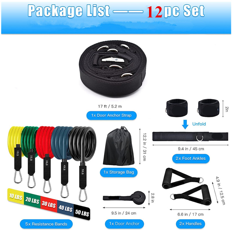 Correa de anclaje para puerta, bandas de resistencia para ejercicios, anclaje multipunto, accesorio de gimnasio, equipo de entrenamiento para Fitness en casa, 12 unidades por juego