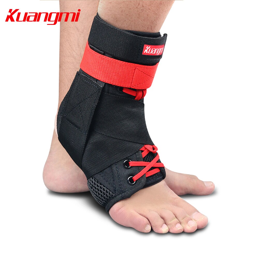 Kuangmi 1pc fotledsstöd sport fotledsstöd stukat skydd skydd fot stabilisator justerbar bandage basket